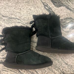 Black Ugg boots with bows